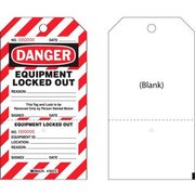 Brady Brady Danger Equipment Locked Out Tag, Two-Part Tags With Stubs, HD Polyester, 25/Pack CLT2